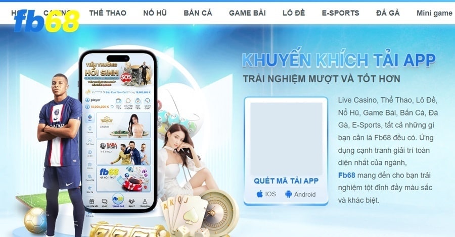 Người tải app chỉ cần quét mã theo hướng dẫn của Fb68